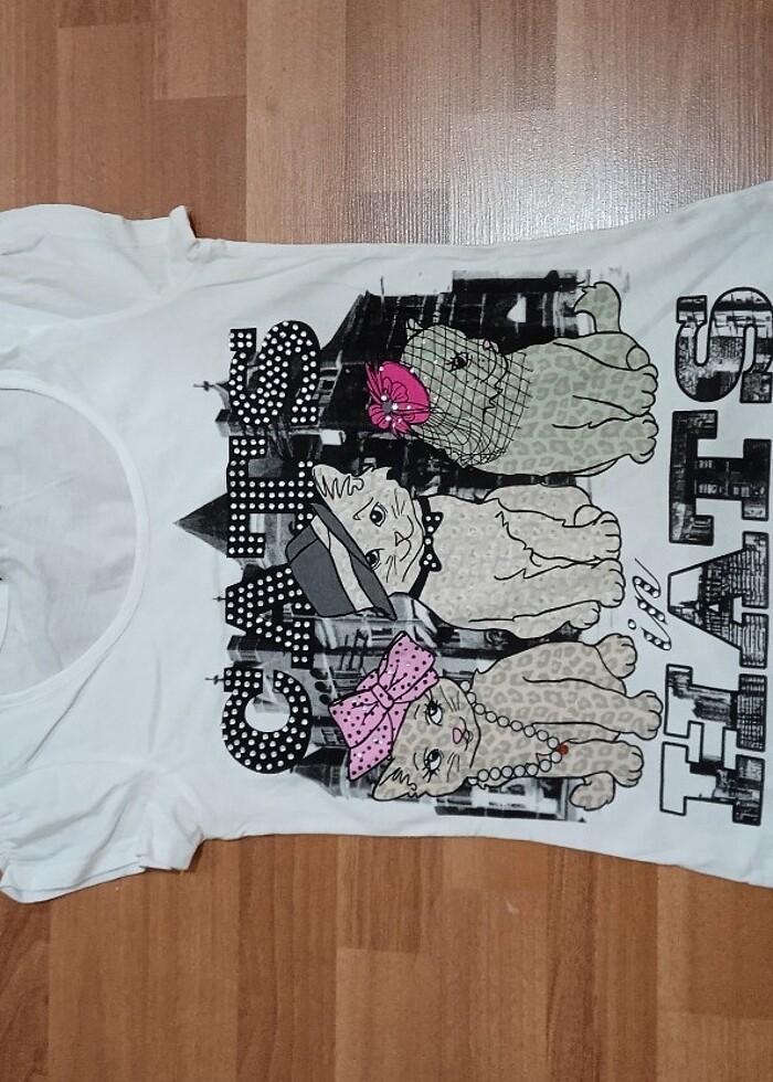 Taşlı Koton tişört - Görsel 4