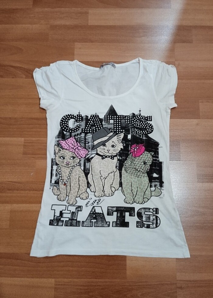 Taşlı Koton tişört - Görsel 2