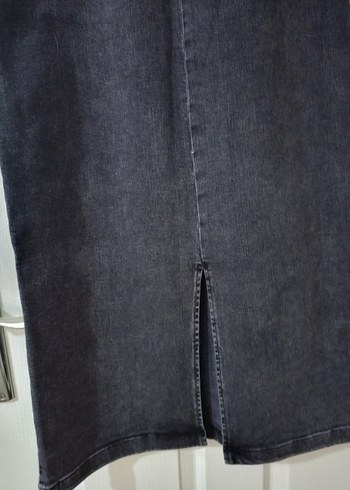 Gri Uzun Denim Kadın Elbise - Görsel 4