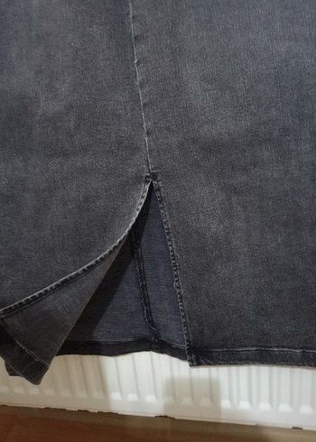 Gri Uzun Denim Kadın Elbise - Görsel 10