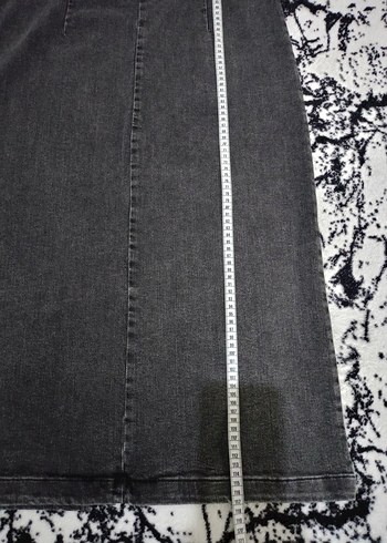 Gri Uzun Denim Kadın Elbise - Görsel 6