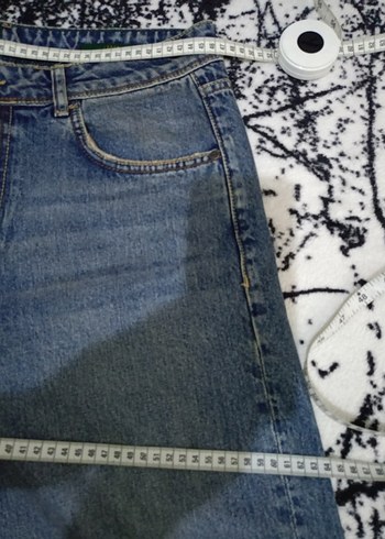 Gri Kemerli Salaş Midi Kot Pantolon - Görsel 6