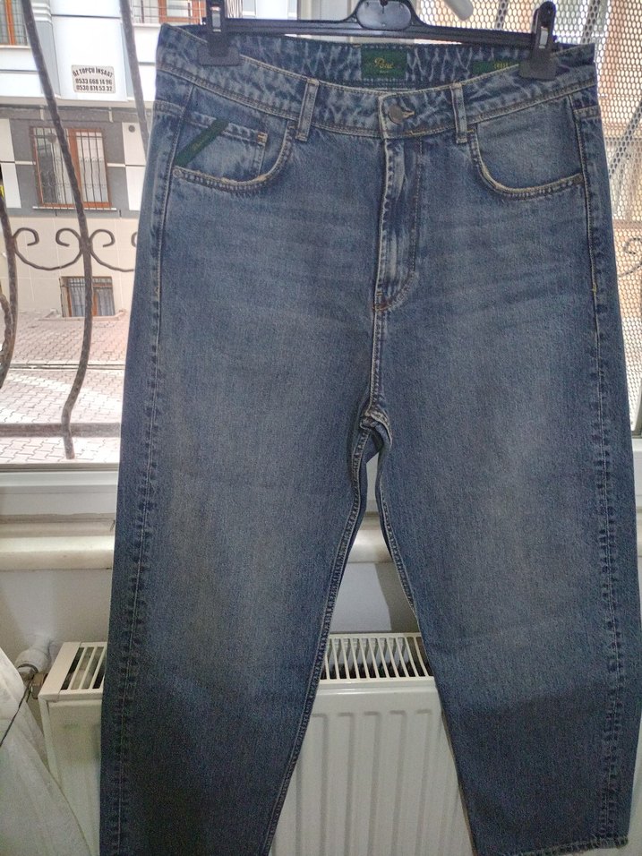 Gri Kemerli Salaş Midi Kot Pantolon - Görsel 2