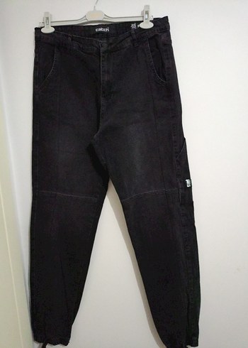 Erkek Siyah Bol Kesim Denim Pantolon - Görsel 3