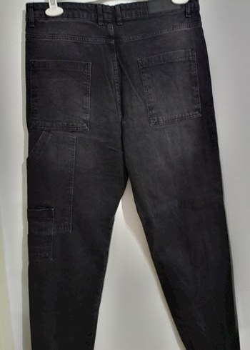 Erkek Siyah Bol Kesim Denim Pantolon - Görsel 2