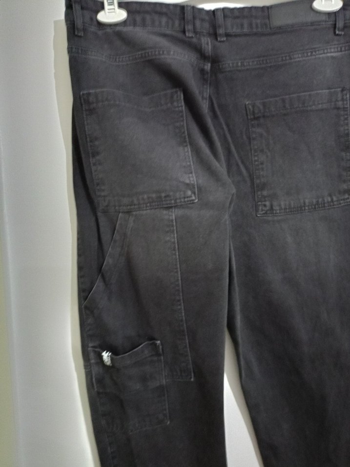 Erkek Siyah Bol Kesim Denim Pantolon - Görsel 4