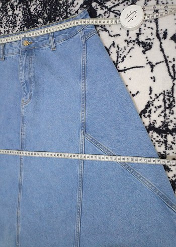 Uzun Mavi Denim Salaş Etek - Görsel 6