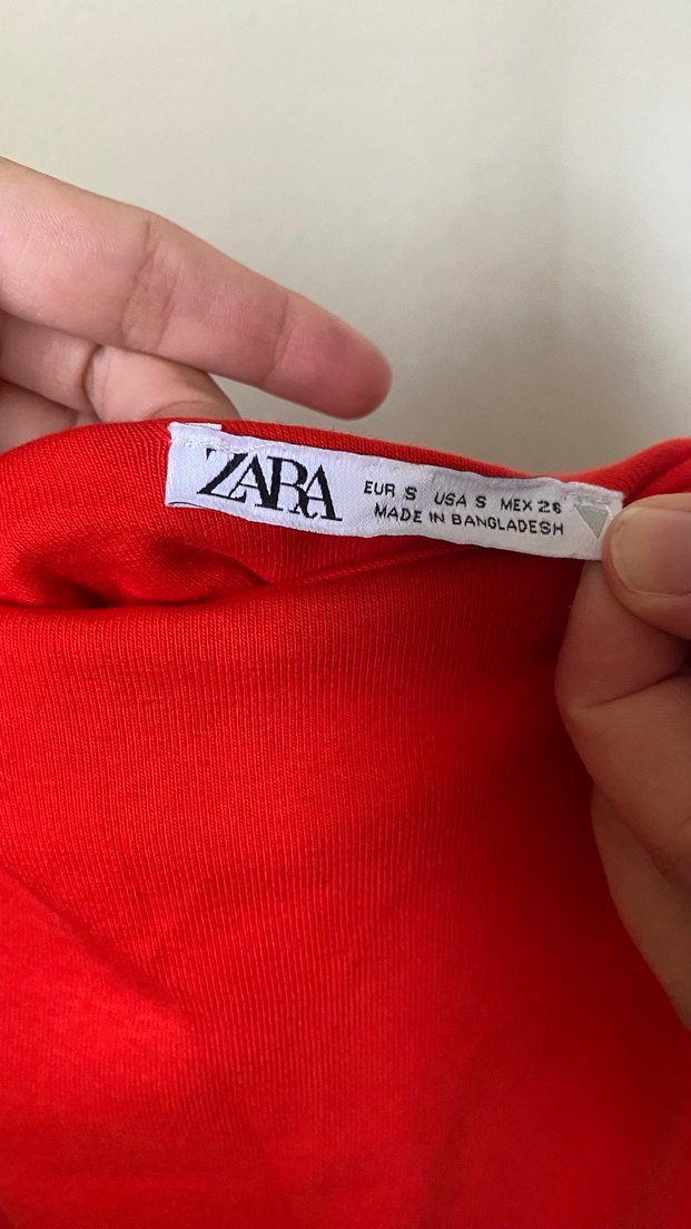 Kırmızı İpek Görünümlü Zara Askılı Mini Elbise - Görsel 3