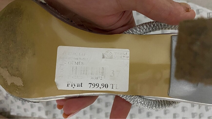 37 Beden İncili taşlı topuklu ayakkabı