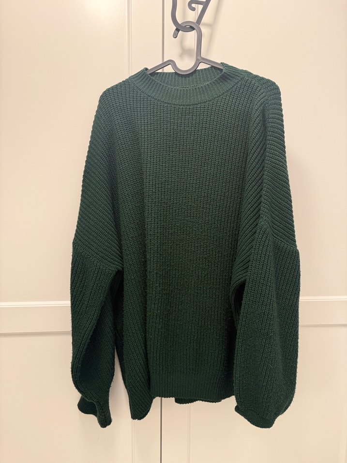 Kadın Yeşil Örgü Salaş Kazak - Görsel 2