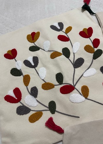 Renkli Nakışlı Bohem Yastık Kılıfı - Görsel 3