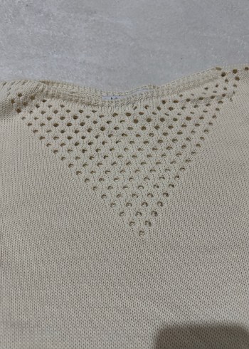 V Yaka Örgü Kadın Kazak - Görsel 2