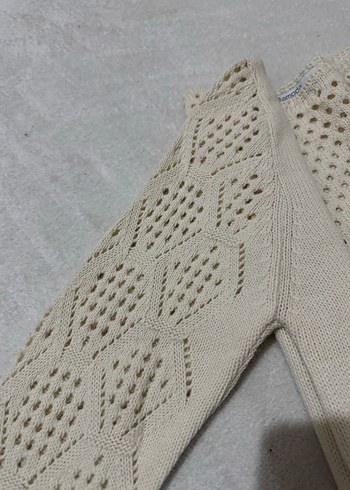 V Yaka Örgü Kadın Kazak - Görsel 3