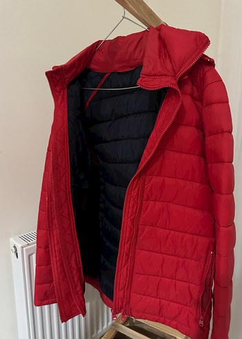 Kırmızı Fermuarlı Kadın Kışlık Mont - Görsel 3