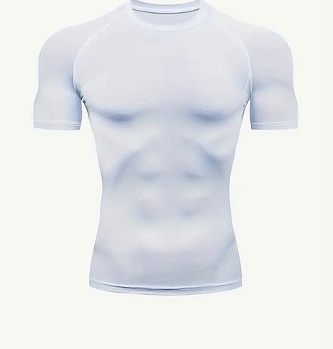 Düz yaka beyaz spor t-shirt