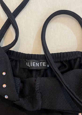 Siyah Payetli Göğüs Detaylı Midi Bustiyer - Görsel 2