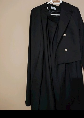 uzun etek kısa ceket takım siyah - Görsel 2