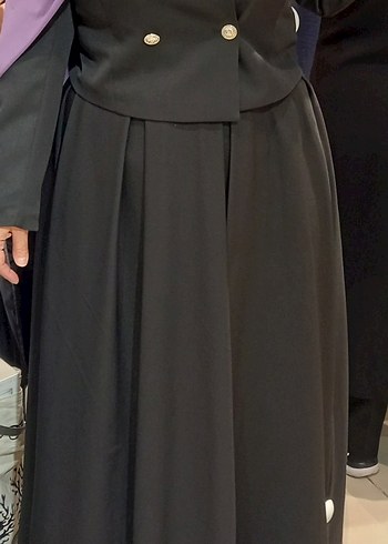 uzun etek kısa ceket takım siyah - Görsel 5