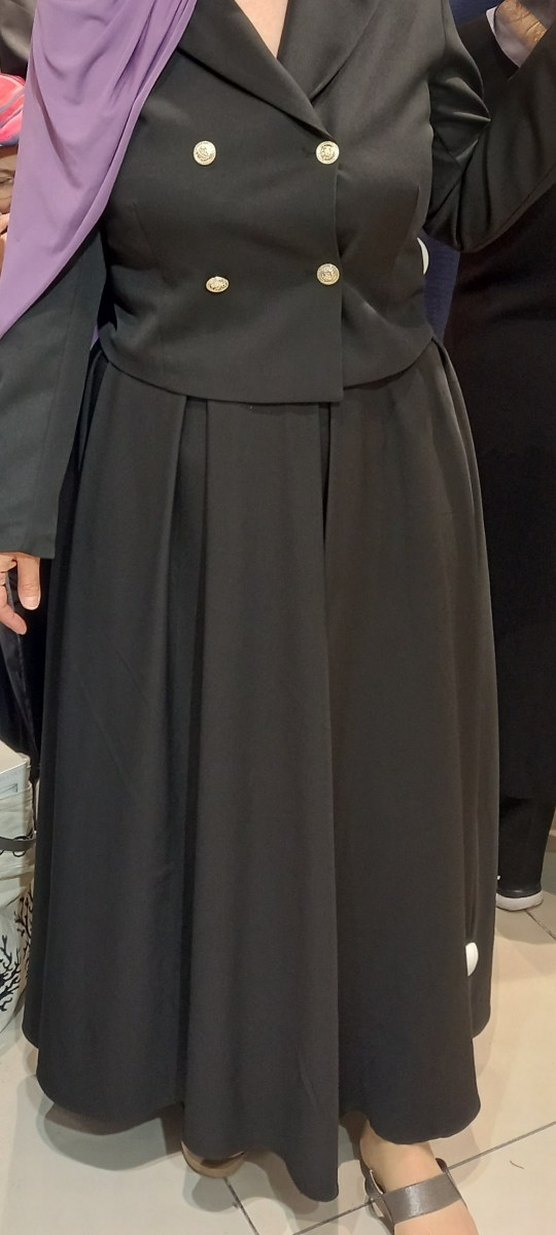 uzun etek kısa ceket takım siyah - Görsel 5