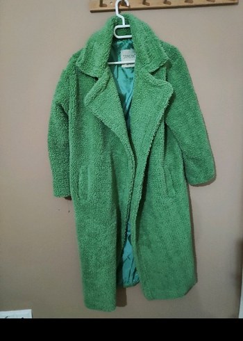 Yeşil Uzun Kollu Kadın Kaban - Görsel 2