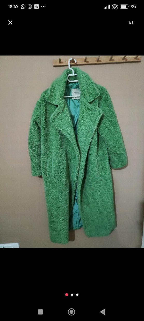 Yeşil Uzun Kollu Kadın Kaban - Görsel 2