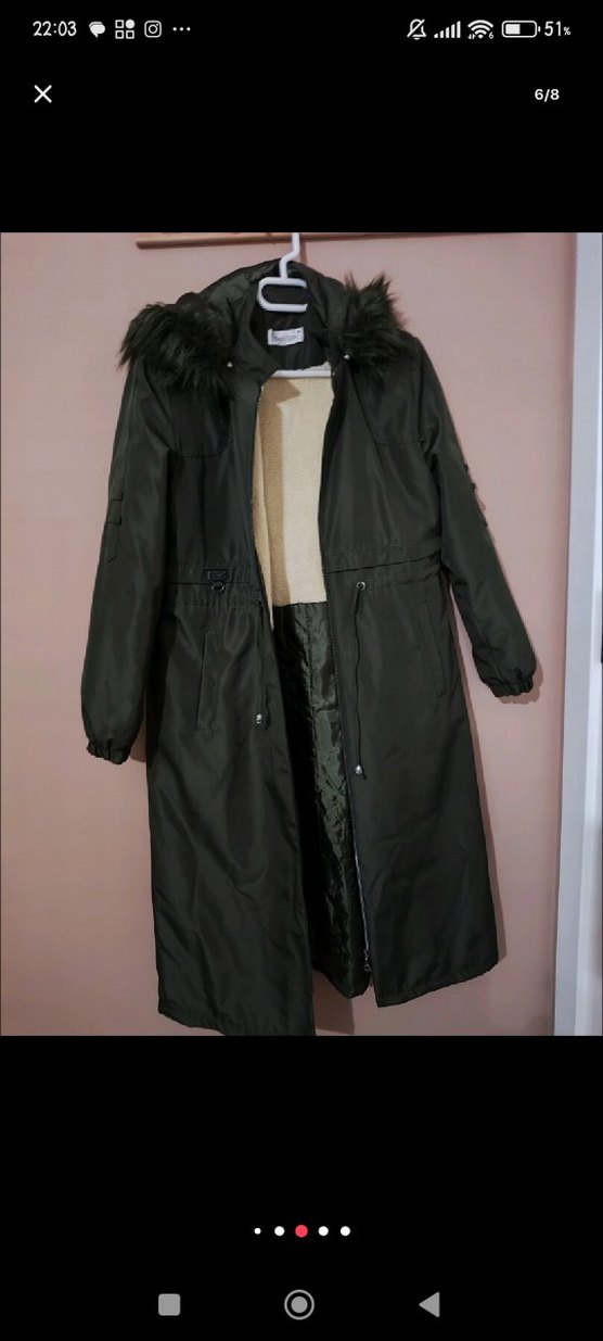 haki  yeşili Kadın Kaban 40 bedenden 46 ya kadar bedene olur - Görsel 3
