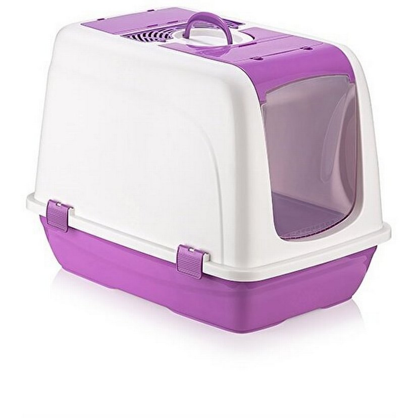 Renkli Kapaklı Kedi Tuvalet Kabı Mavi - Görsel 2