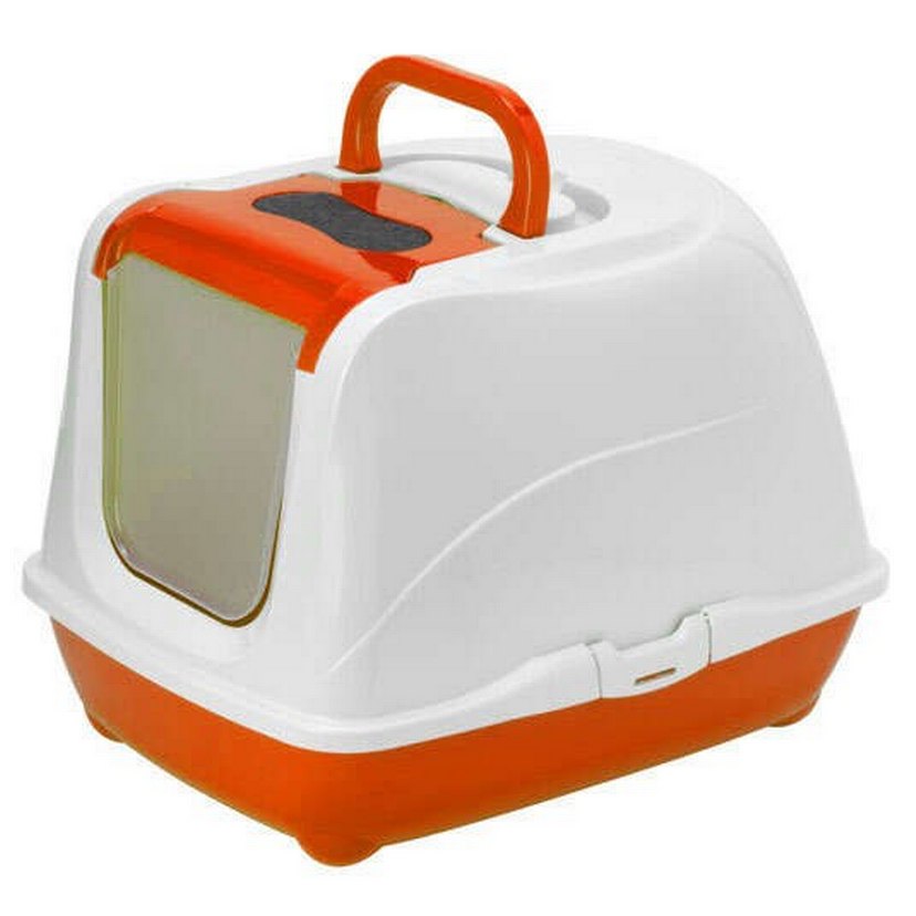 Renkli Kapaklı Kedi Tuvalet Kabı Mavi - Görsel 4