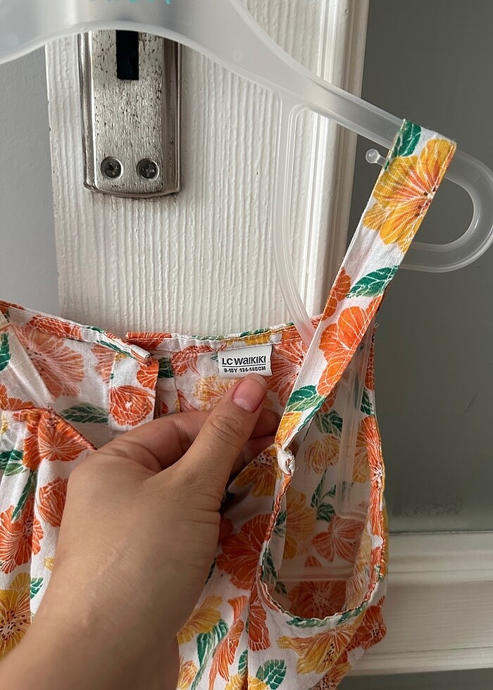 Kız çocuk keten şık elbise - Görsel 2