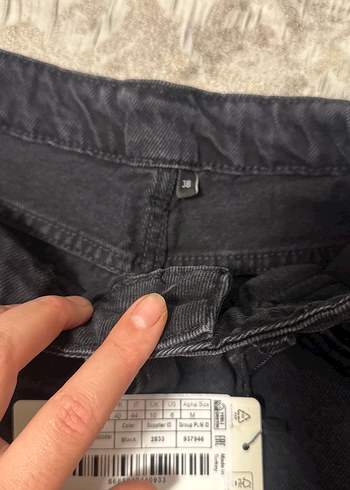 Gri Kadın Kot Pantolon Bol Kesim - Görsel 3