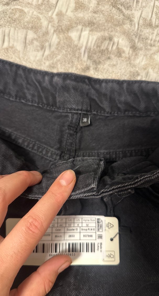 Gri Kadın Kot Pantolon Bol Kesim - Görsel 3