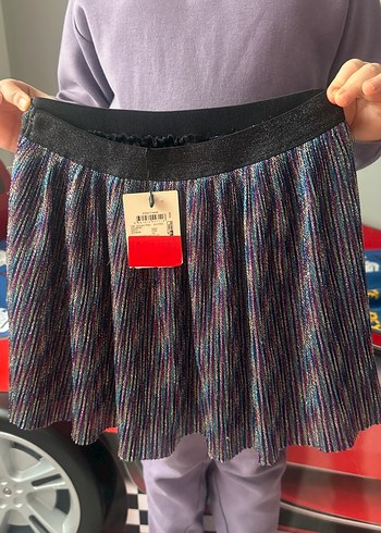 Kız Çocuk Çok Renkli Pilili Etek - Görsel 2