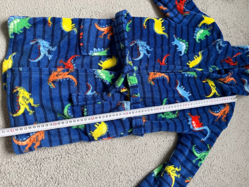 Kapüşonlu Erkek Çocuk Renkli Dinazor Desenli sabahlık - Görsel 2