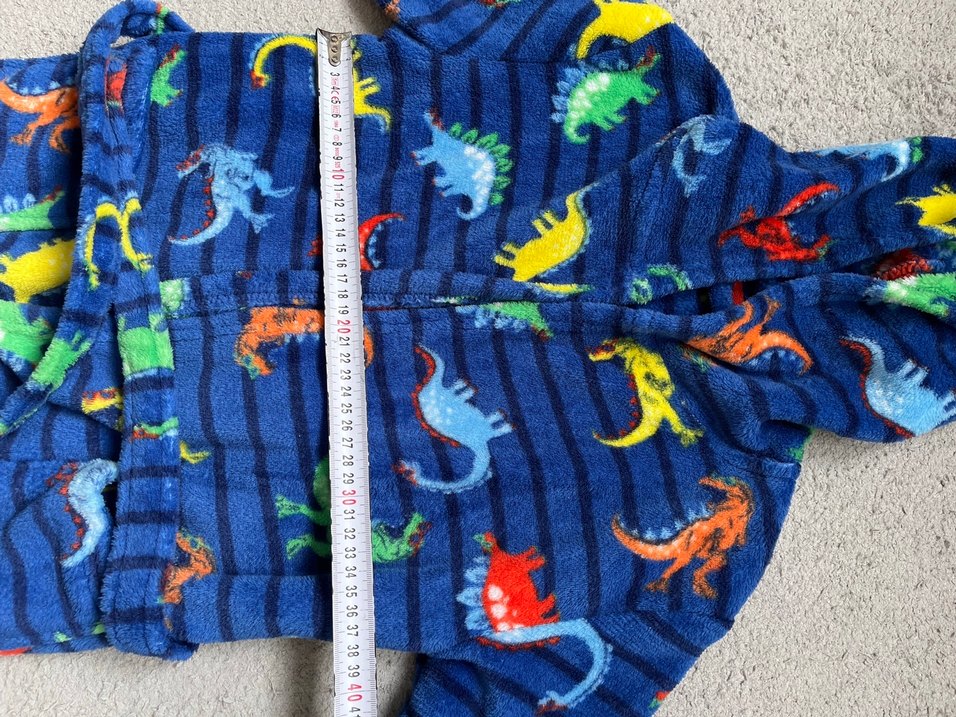 Kapüşonlu Erkek Çocuk Renkli Dinazor Desenli sabahlık - Görsel 3