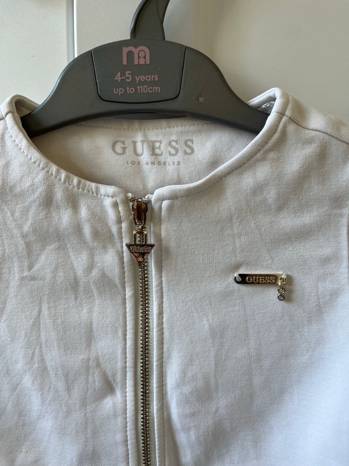 Guess Kız Çocuk Beyaz Fermuarlı Bolero - Görsel 2