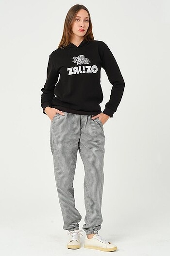 universal Beden Çizgili jogger pantolon