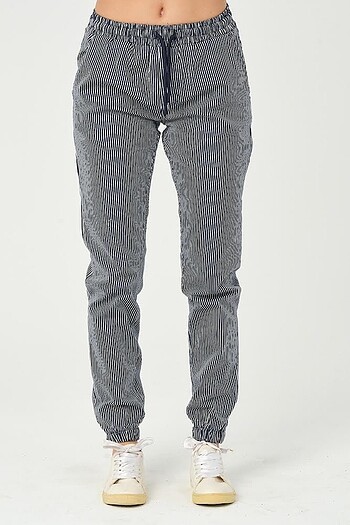 universal Beden Çizgili jogger pantolon