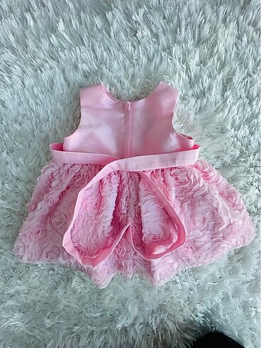 Tütü etekli doğum günü kıyafeti (6 aylık)(açık pembe)