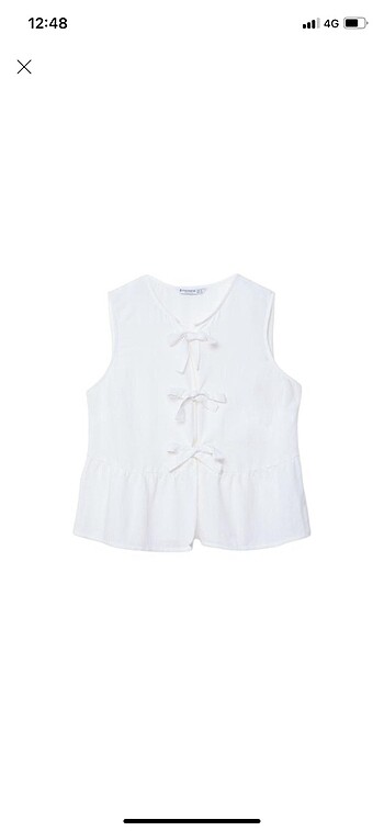 Stradivarius keten karışımlı kolsuz top