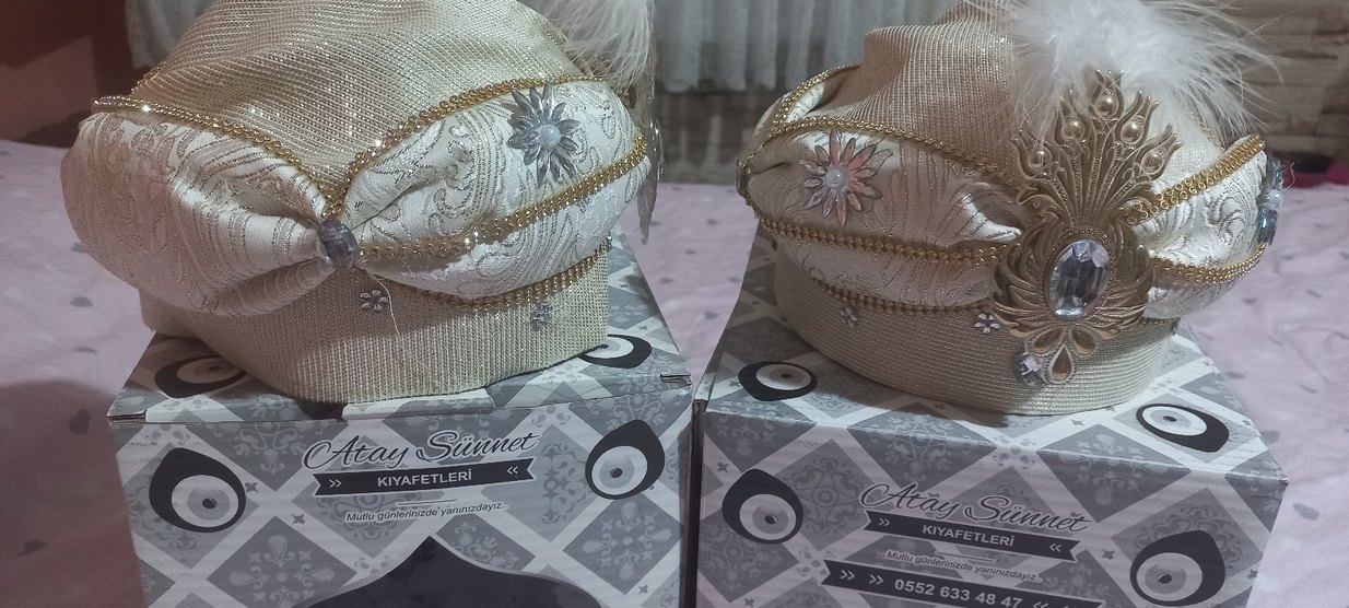 2 adet sünnet çocuğu şapkası - Görsel 2