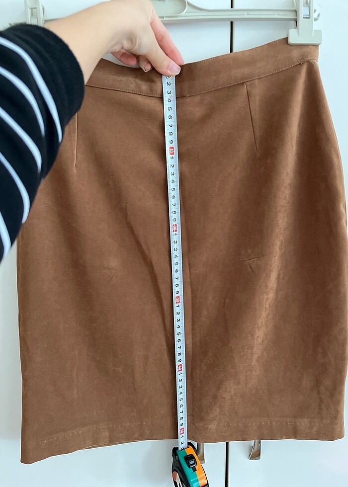 Kadife taba renk etek - Görsel 4