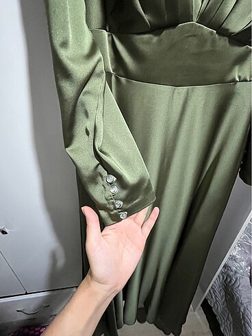 Yeşil abiye elbise - Görsel 7