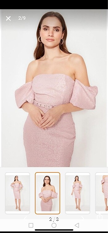 Pudra pembe abiye - Görsel 3