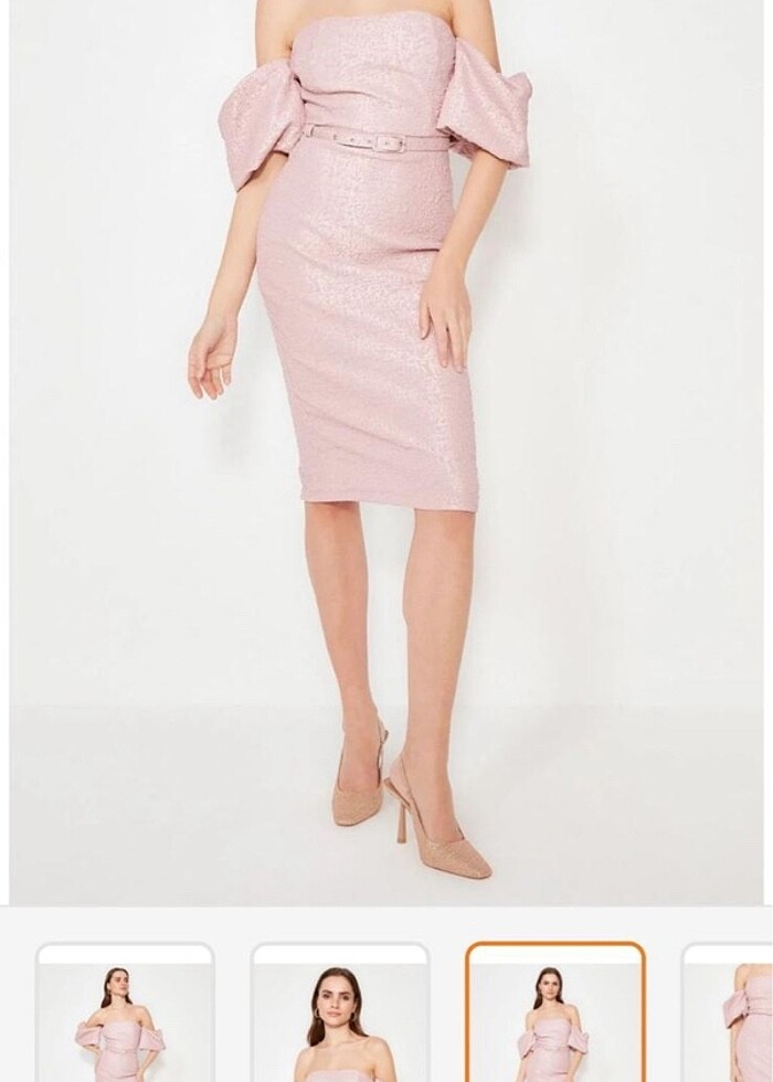 Pudra pembe abiye - Görsel 2