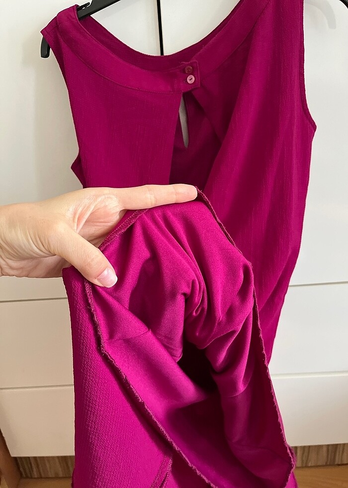 Mürdüm elbise yazlık - Görsel 3