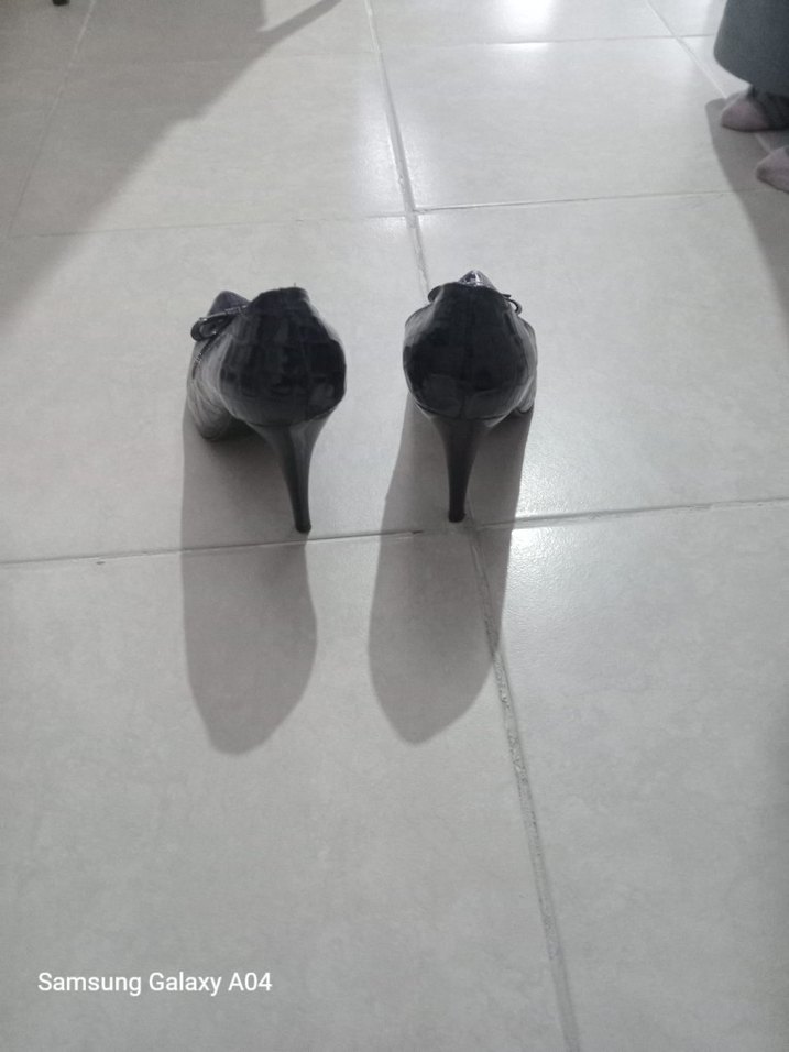 Kadın Siyah Yılan Desenli Stiletto Topuklu Ayakkabı - Görsel 2