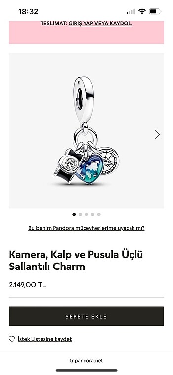  Beden Orijinal pandora charm