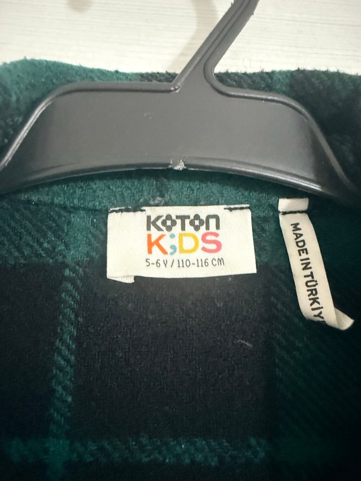 Erkek Çocuk Yeşil Kareli Düğmeli Gömlek - Görsel 3