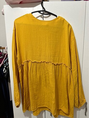 LC Waikiki Hardal müslin kumaş tunik