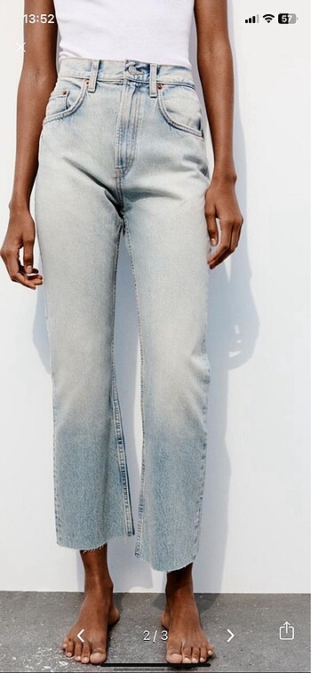 Zara Zara straight fit yüksek bel jean